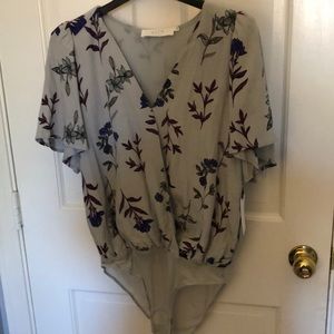 Floral Gray Bodysuit